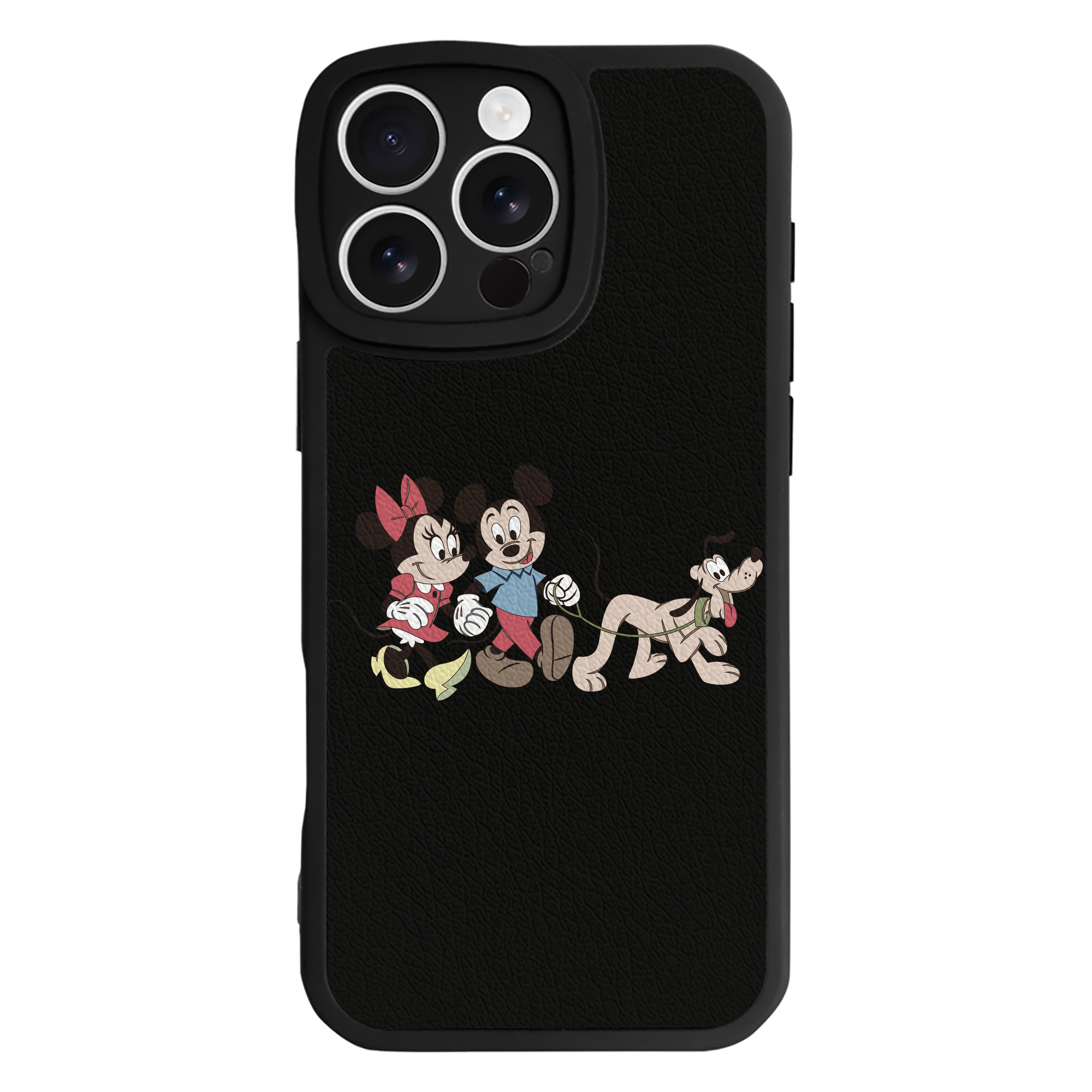 （画像用） ミッキーマウス Mickey Mouse 【iPhone 16シリーズ対応】シリコンスマホケース（レザー調） 材質：シリコン